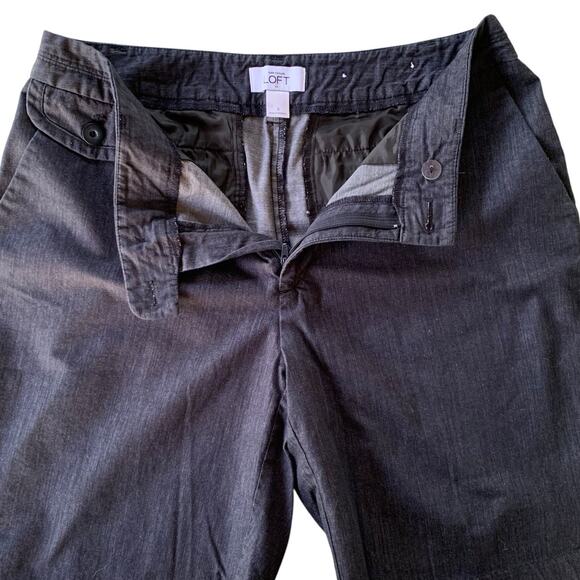 Loft Shorts Women's Size 6 Dark Academia Chambray Zip Front 10 Inch Inseam - Picture 4 of 7
